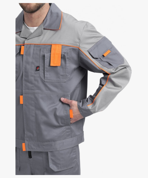 Костюм Драга-2 (тк.Смесовая МВО,240) п/к, серый/св.серый/оранжевый