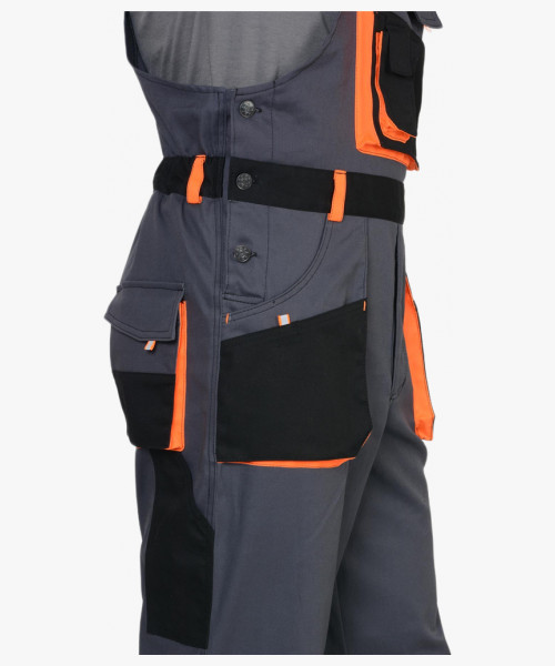 Костюм СИРИУС-МАНХЕТТЕН куртка, п/к т.серый с оранж. и черным тк. стрейч пл. 250 г/кв.м