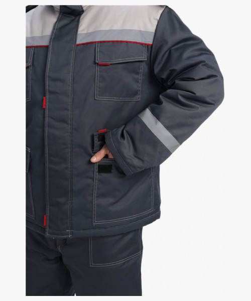 Костюм зимний Флофт-1 IMP (тк.Смесовая,240) брюки, т.серый/св.серый