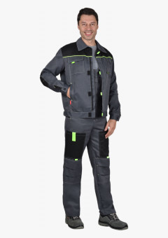 Костюм СИРИУС-ФАВОРИТ куртка, п/к т.серый с черным