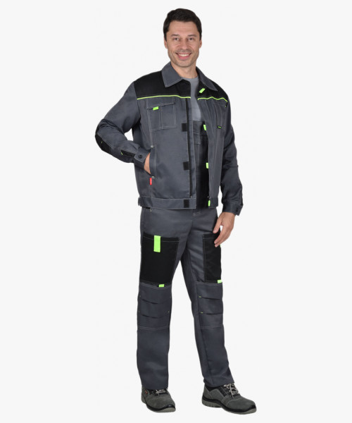 Костюм СИРИУС-ФАВОРИТ куртка, п/к т.серый с черным