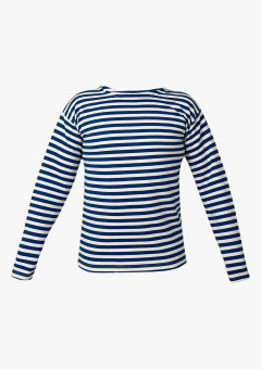 Тельняшка тёмно-синяя с белым, с начесом пл.280 г/кв.м., 100% х/б