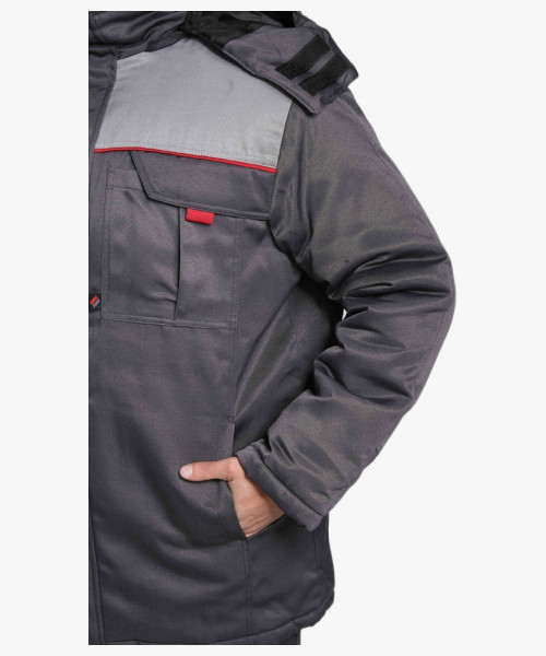 Костюм зимний Флофт-1 (тк.Смесовая,210) брюки, т.серый/св.серый