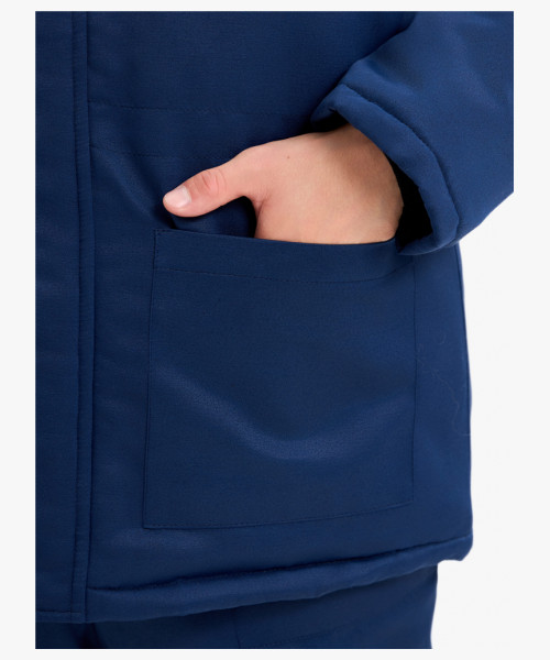 Костюм мужской зимний Квайл-2 СОП (тк.Смесовая,210) полукомбинезон, т.синий/васильковый