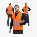 Жилет сигнальный ProfLineBase с пуговицами и карманами (тк.Полиэфир,100), оранжевый