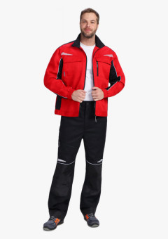 Костюм мужской летний ProfLineSpecialist-1 (тк.Смесовая,240) брюки, красный/черный