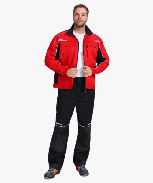 Костюм мужской летний ProfLineSpecialist-1 (тк.Смесовая,240) брюки, красный/черный