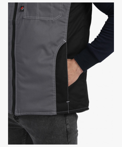 Жилет утепленный Вектрон СОП (тк.Смесовая,240), серый/черный/красный