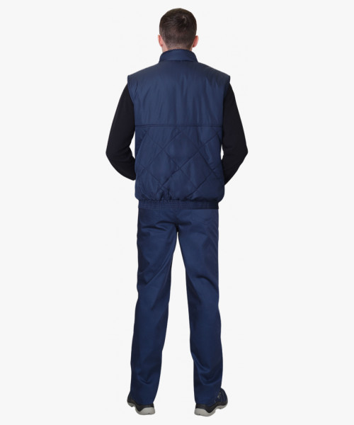 Жилет СИРИУС-ЕВРОПА утепленный тёмно-синий с флисовой подкладкой