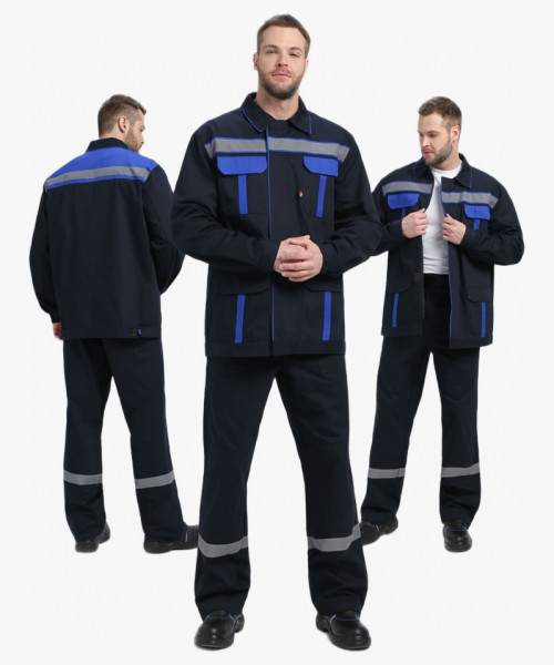 Костюм Итрорис-1 СОП (тк.Саржа,250) брюки, т.синий/васильковый