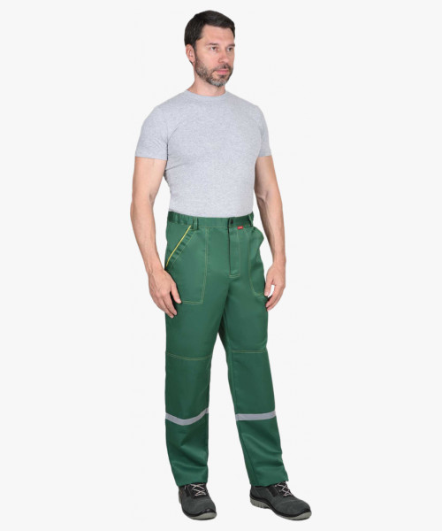 Костюм СИРИУС-МЕХАНИК куртка, брюки зелёный с жёлтым и СОП