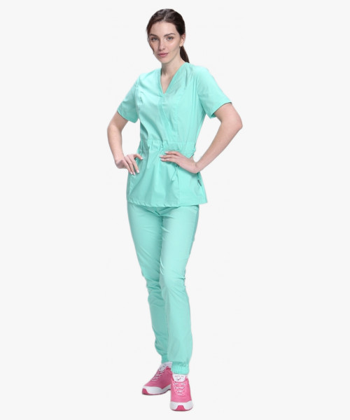 Костюм женский хирургический Модерн-004 (тк.Стрейч,120) MedLine, мятный