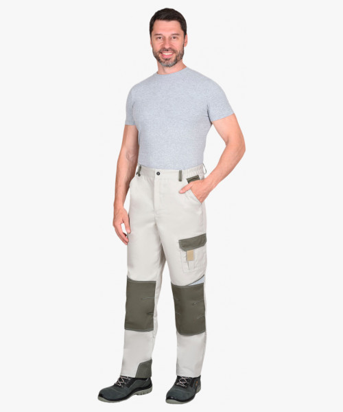 Брюки СИРИУС-КАСПИЙ молочный с оливой и песочным и СОП