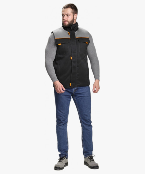 Жилет утепленный Флофт (тк.Смесовая,210), черный/серый