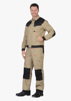 Куртка СИРИУС-ВЕСТ-ВОРК бежевый с черным пл. 275 г/кв.м