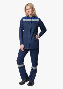 Костюм женский Весна-2 СОП NEW (тк.Смесовая,210) п/к, т.синий/васильковый
