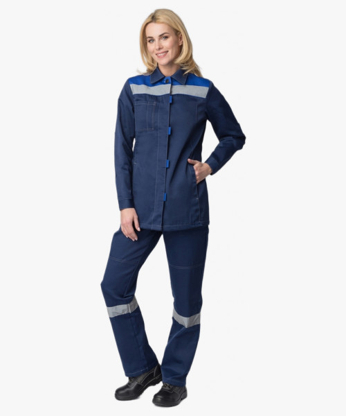 Костюм женский Весна-2 СОП NEW (тк.Смесовая,210) п/к, т.синий/васильковый