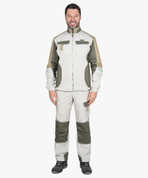 Куртка СИРИУС-КАСПИЙ молочная с оливой и песочным и СОП