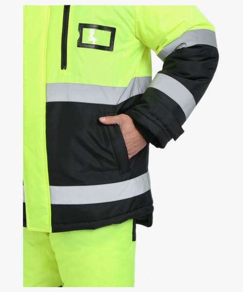 Костюм зимний сигнальный ProfLineSpecialist (тк.Оксфорд PU) брюки, желтый/черный