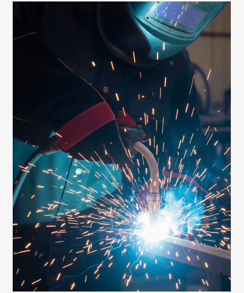 Перчатки (краги) спилковые усиленные термозащитные ProfLineLeader, черный/красный