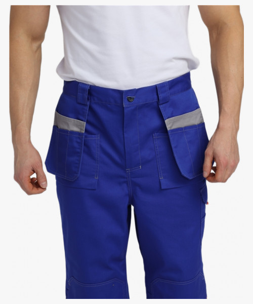 Костюм Союз-Профессионал-1 CH МВО (тк.Смесовая,240) брюки, васильковый/св.серый/оранжевый