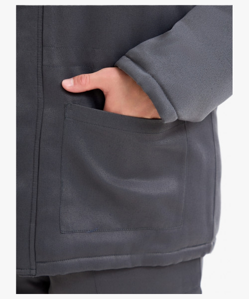 Костюм зимний Труженик-Ультра-1 СОП  (тк.Смесовая,210) брюки, т.серый/красный