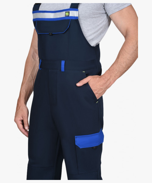 Костюм СИРИУС-ПРАКТИК-ЛЮКС-РОСС куртка, п/к т.синий с васильк. 80% х/б,  пл. 260 г/кв.м