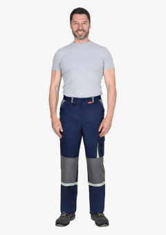 Брюки СИРИУС-СТАН синие со средне-серым и лимонной отделкой