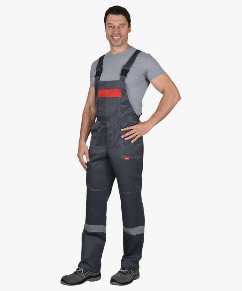 Костюм СИРИУС-ЛЕГИОНЕР куртка, п/к т.серый с красным СОП 50 мм