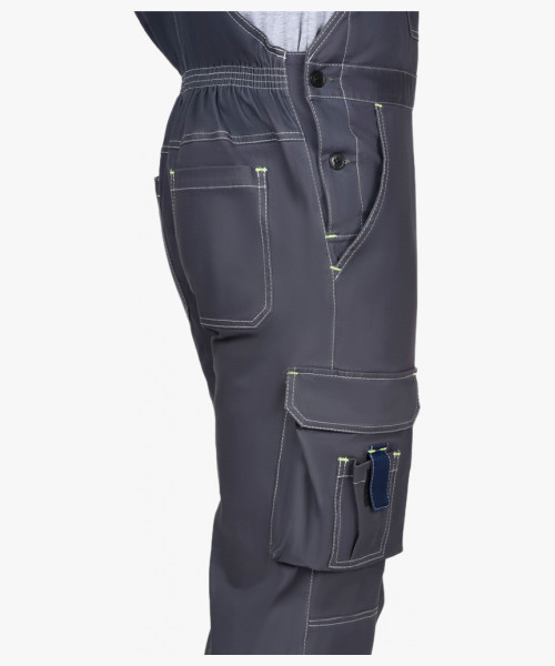 Костюм СИРИУС-ДЖЕТ куртка, полукомбинезон т-серый с синим тк. мех. стрейч с ВО