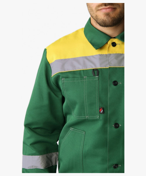 Костюм Лигор-1 СОП У. (тк.Смесовая,210) брюки, зеленый/желтый