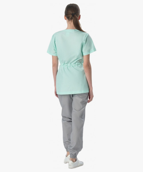 Костюм женский Симпл-001 (тк.Смесовая,120) MedLine, серый/мятный