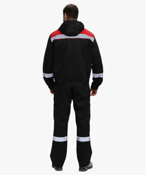Костюм Нейч-2 СОП с капюшоном К. (тк.Смесовая,210) п/к, черный/красный