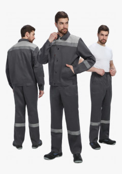 Костюм Лигор-1 СОП (тк.Смесовая,210) брюки, т.серый/св.серый