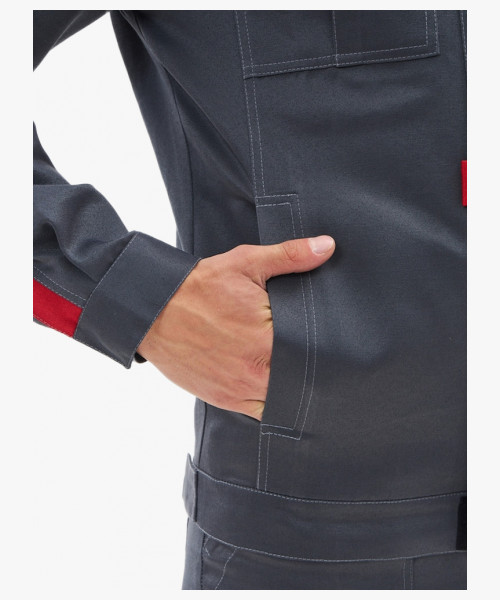 Костюм Фаворит-2 усиленный IMP (тк.Смесовая,210) п/к, т.серый/серый/красный