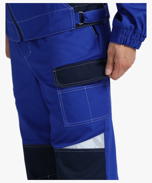 Костюм Вектрон-1 (тк.Смесовая,240) брюки, васильковый/т.синий/св.серый