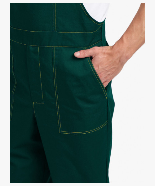 Костюм Бриготек-2 СОП (тк. Смесовая, 260) полукомбинезон, зелёный/желтый