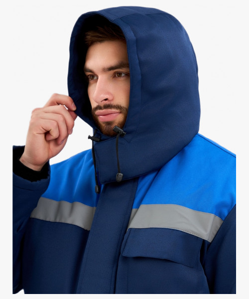 Костюм зимний Труженик-Ультра-2 СОП (тк.Смесовая,210) п/к, т.синий/васильковый