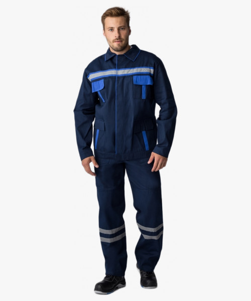 Костюм для ИТР (тк.Саржа,250) п/к, т.синий/васильковый