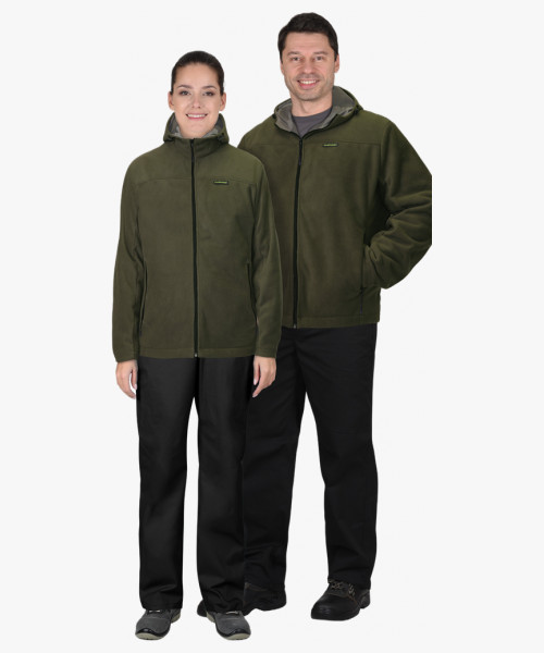 Куртка флисовая СИРИУС-ТЕХНО хаки (флис дублированный)