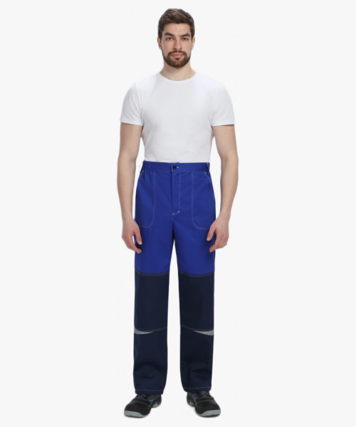 Костюм Строй-1 CH МВО (тк.Смесовая,280) брюки, васильковый/т.синий