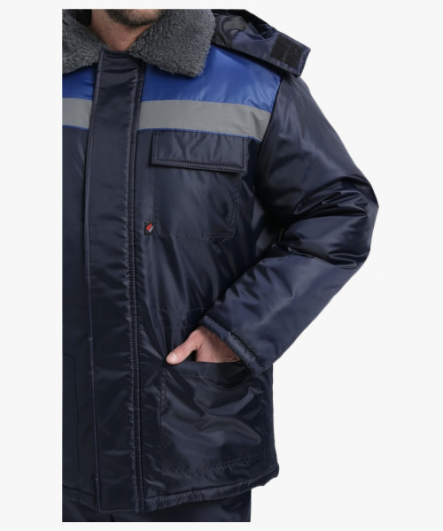 Куртка зимняя для бригадира NEW (тк.Оксфорд), т.синий/васильковый