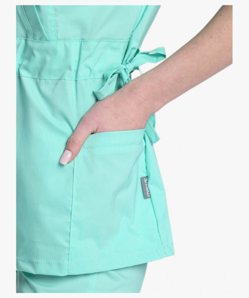 Костюм женский хирургический Модерн-004 (тк.Стрейч,120) MedLine, мятный