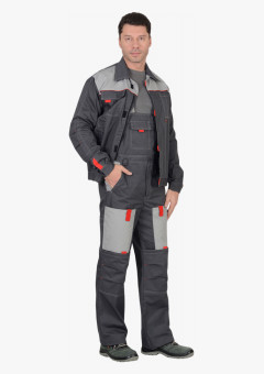 Костюм мужской летний СИРИУС-ФАВОРИТ куртка, п/к, т.серый со св.серым