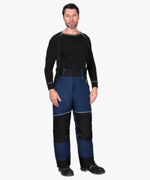 Брюки мужские зимние СИРИУС-АРКТИКА, тёмно-синие с черным