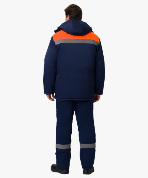 Костюм зимний Труженик-Ультра-2 (тк.Смесовая,210) п/к, т.синий/оранжевый