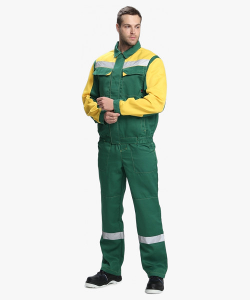 Костюм Сфера NEW (тк.Смесовая,210) п/к, зеленый/желтый