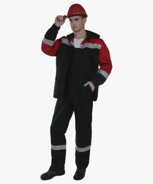 Костюм Эксперт-Антистат МВО (тк.Смесовая,245) п/к, черный/красный