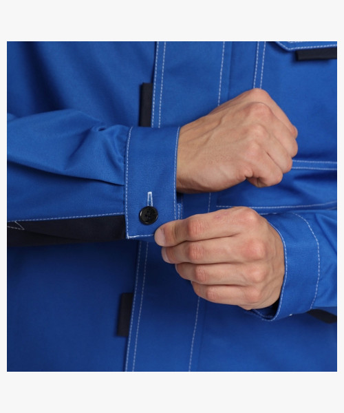 Костюм Строй-2 CH МВО (тк.Смесовая,280) п/к, васильковый/т.синий