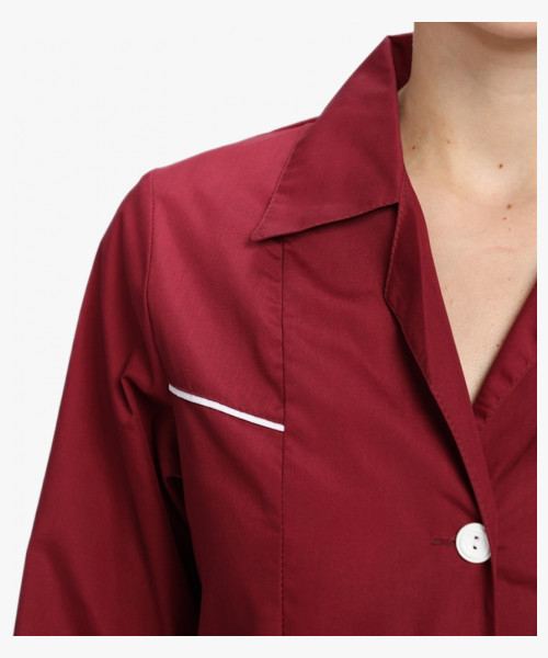 Халат женский Диана (тк.ТиСи), бордовый/белый